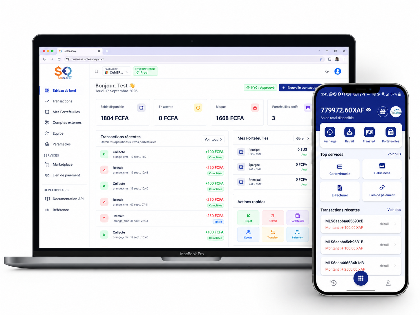 SoleasPay product interface preview